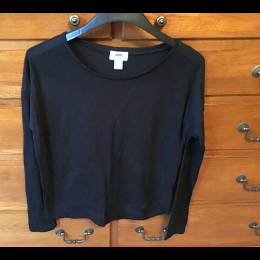 Old Navy Pullover Top Long Sleeve Black Size PS